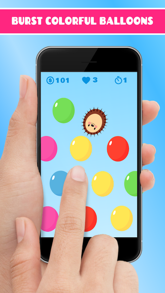 Hedgy Pop. Hedgehog balloons - Gameplay image of android game