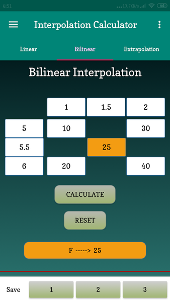 Interpolation Calculator - عکس برنامه موبایلی اندروید