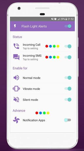 Color Phone flashlight Color Call Flash Torch led - Image screenshot of android app