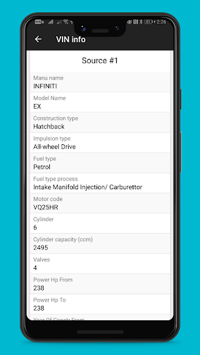 VIN info - free vin decoder for any cars - عکس برنامه موبایلی اندروید