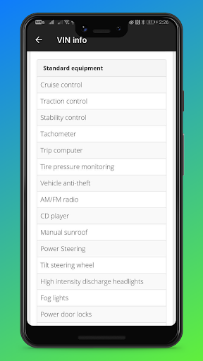 VIN info - free vin decoder for any cars - عکس برنامه موبایلی اندروید