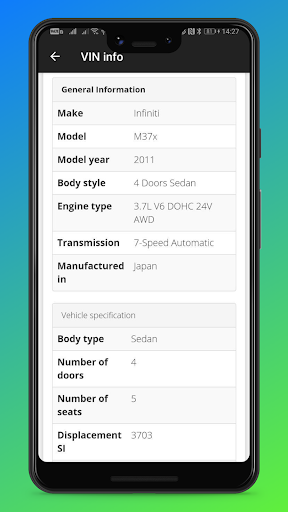 VIN info - free vin decoder for any cars - عکس برنامه موبایلی اندروید