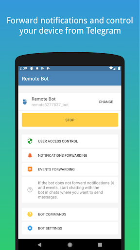 Remote Bot - Image screenshot of android app