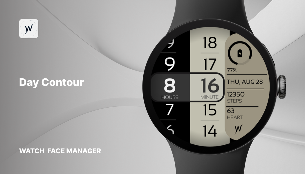 Day Contour - watch face - عکس برنامه موبایلی اندروید