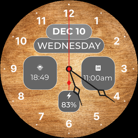 Wood Grain - watch face - عکس برنامه موبایلی اندروید