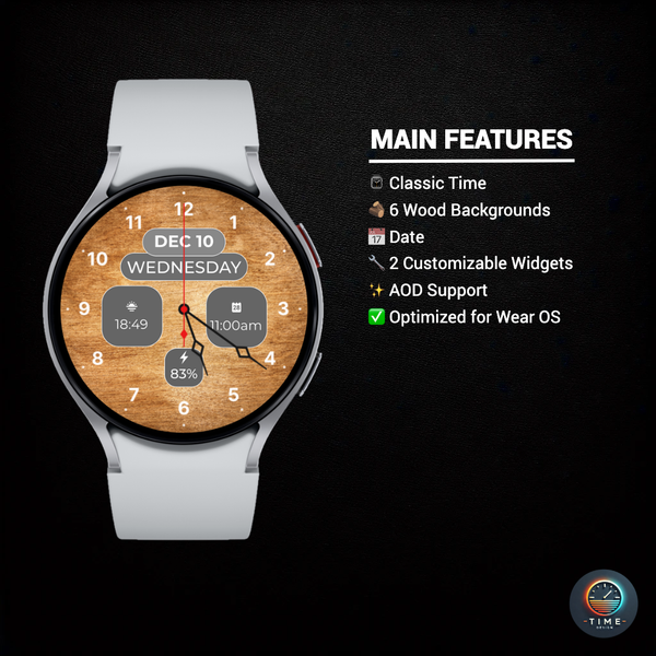 Wood Grain - watch face - عکس برنامه موبایلی اندروید