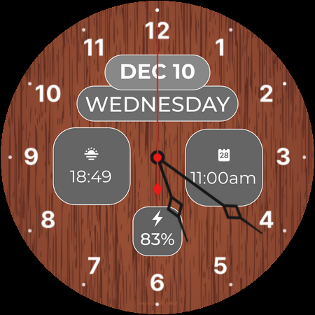 Wood Grain - watch face - عکس برنامه موبایلی اندروید