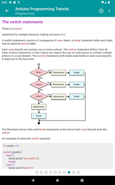 Arduino Programming Tutorial - Image screenshot of android app
