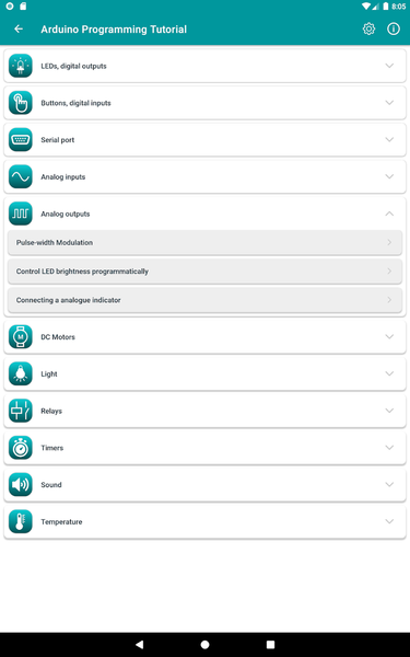 Arduino Programming Tutorial - Image screenshot of android app