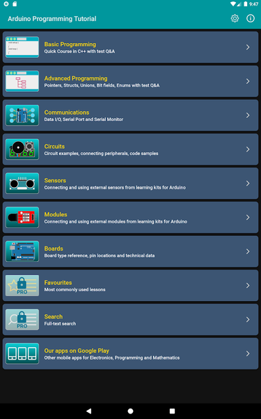 Arduino Programming Tutorial - Image screenshot of android app
