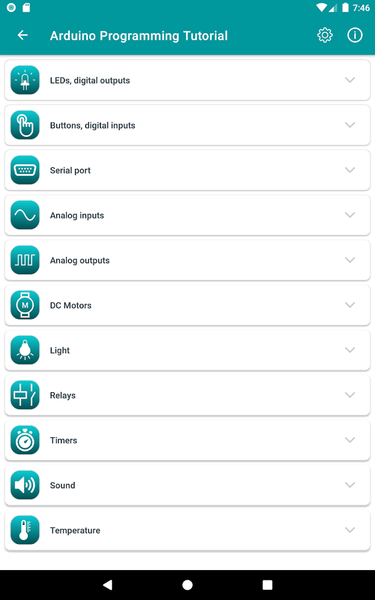 Arduino Programming Tutorial - Image screenshot of android app