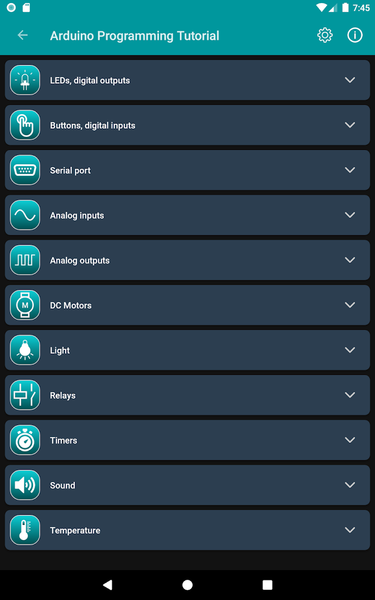 Arduino Programming Tutorial - Image screenshot of android app