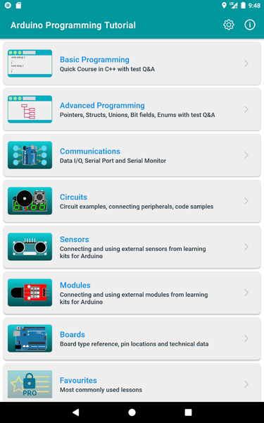 Arduino Programming Tutorial - Image screenshot of android app