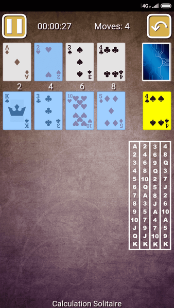 Calculation Solitaire - Gameplay image of android game