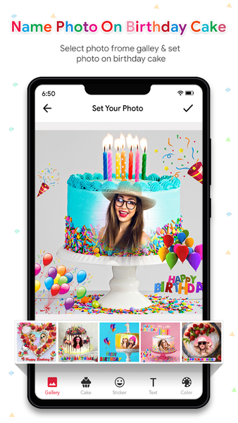 Name Photo On Birthday Cake - Image screenshot of android app