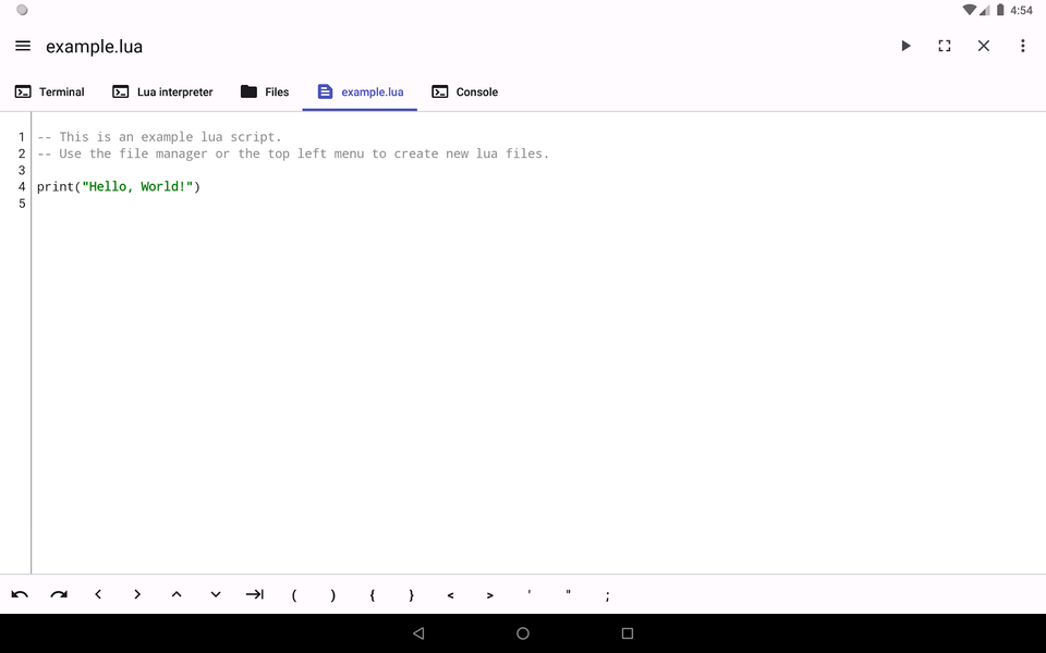 LuaDroid - ide for lua - Image screenshot of android app