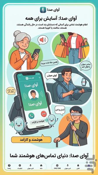 آوای صدا؛ اعلام تماس و گوینده فارسی - Image screenshot of android app
