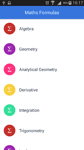 All Math Formulas - عکس برنامه موبایلی اندروید