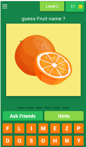 Quiz Fruits & Veggies names - Image screenshot of android app