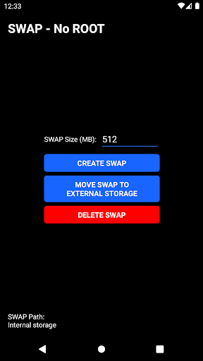 SWAP - No ROOT - عکس برنامه موبایلی اندروید