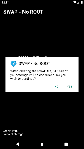 SWAP - No ROOT - Image screenshot of android app