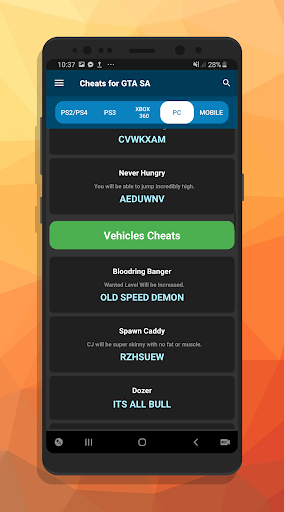 Cheats for all GTA - عکس برنامه موبایلی اندروید