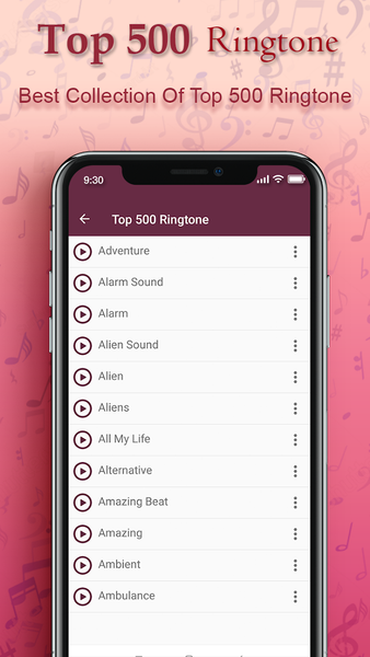 Top Ringtone : Top 500 Rington - Image screenshot of android app