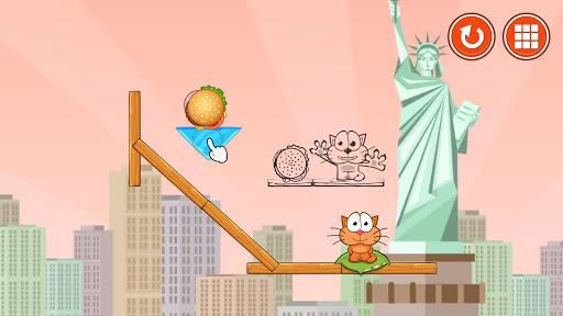 Hungry cat: physics puzzle - Gameplay image of android game