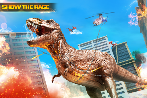 Angry Dino Attack City Rampage: Wild Animal Games - عکس برنامه موبایلی اندروید