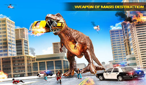 Angry Dino Attack City Rampage: Wild Animal Games - عکس برنامه موبایلی اندروید