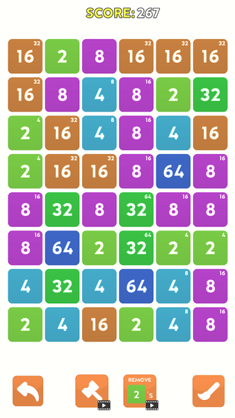 Merge Blast - Offline 2048 Puz - Gameplay image of android game