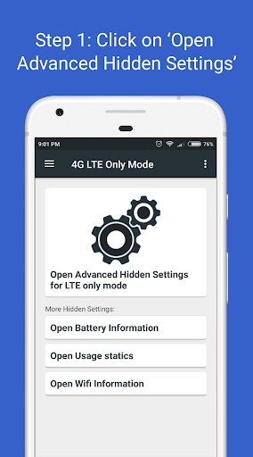 4G LTE Only Mode - Image screenshot of android app