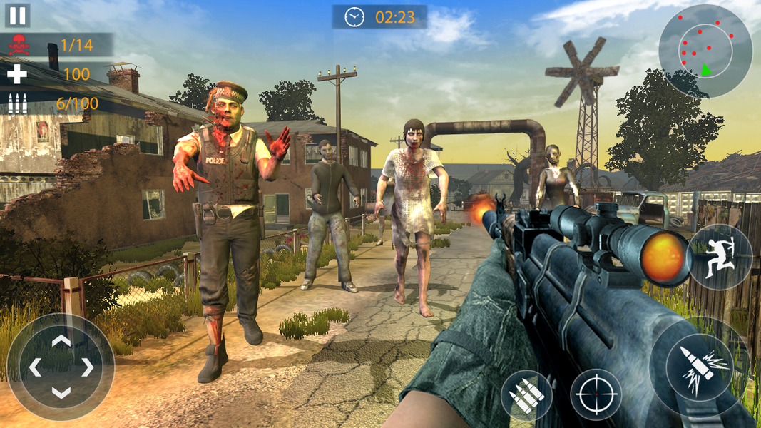 Zombie Shooting Games - Gameplay image of android game