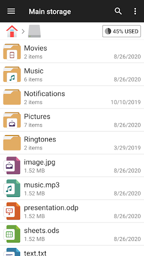 File Manager - عکس برنامه موبایلی اندروید