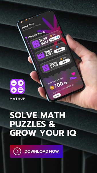 MathUp : Rewarded Math's Quiz - Gameplay image of android game