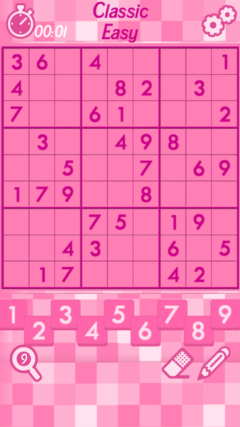 Pink Sudoku - Gameplay image of android game