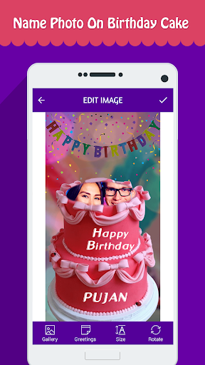 Name Photo on Birthday Cake - Image screenshot of android app