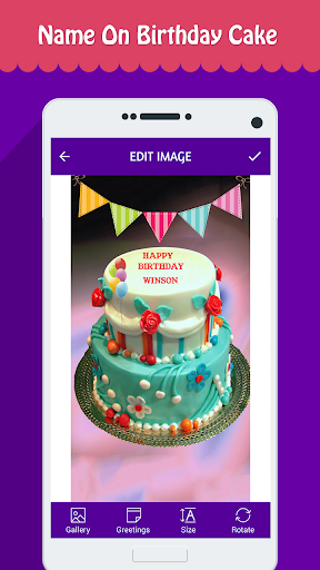 Name Photo on Birthday Cake - عکس برنامه موبایلی اندروید