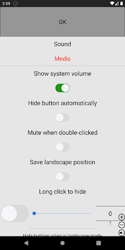 Always visible volume button - Image screenshot of android app