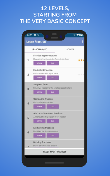 Fraction for beginners - عکس بازی موبایلی اندروید