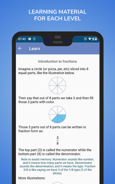 Fraction for beginners - عکس بازی موبایلی اندروید