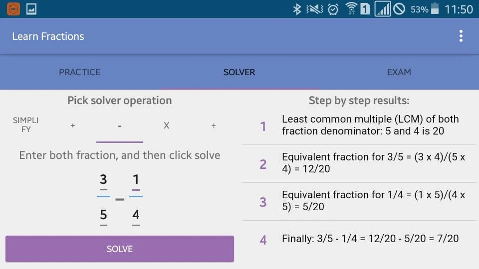 Fraction for beginners - عکس بازی موبایلی اندروید
