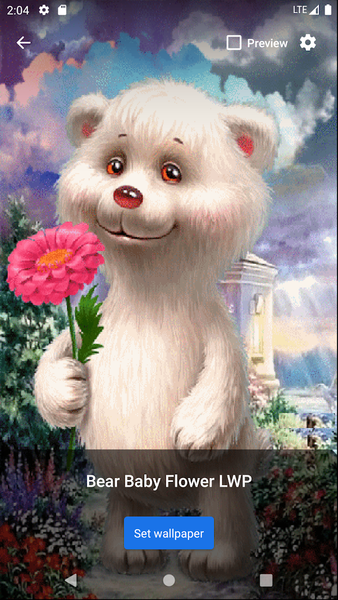 Bear Baby Flower LWP - Image screenshot of android app