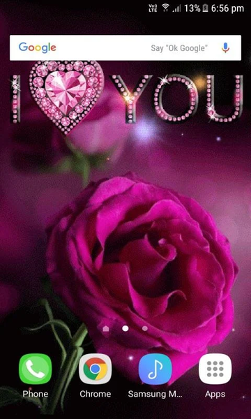 Diamond Heart Rose LWP - Image screenshot of android app