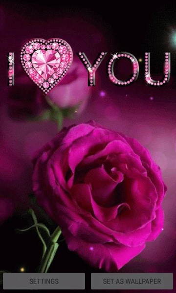 Diamond Heart Rose LWP - Image screenshot of android app