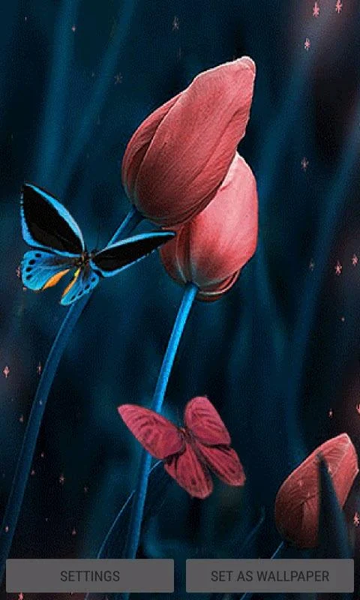 Tulip Flowers Butterfly LWP - عکس برنامه موبایلی اندروید