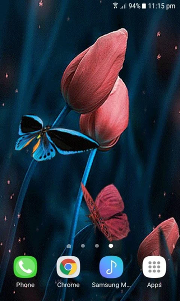 Tulip Flowers Butterfly LWP - عکس برنامه موبایلی اندروید