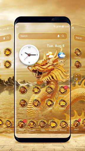 Golden dragon launcher theme &wallpaper - Image screenshot of android app