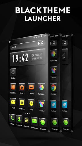 Black launcher theme &wallpaper - Image screenshot of android app