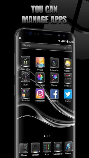 Metallic Black Theme Launcher 2019 - Image screenshot of android app
